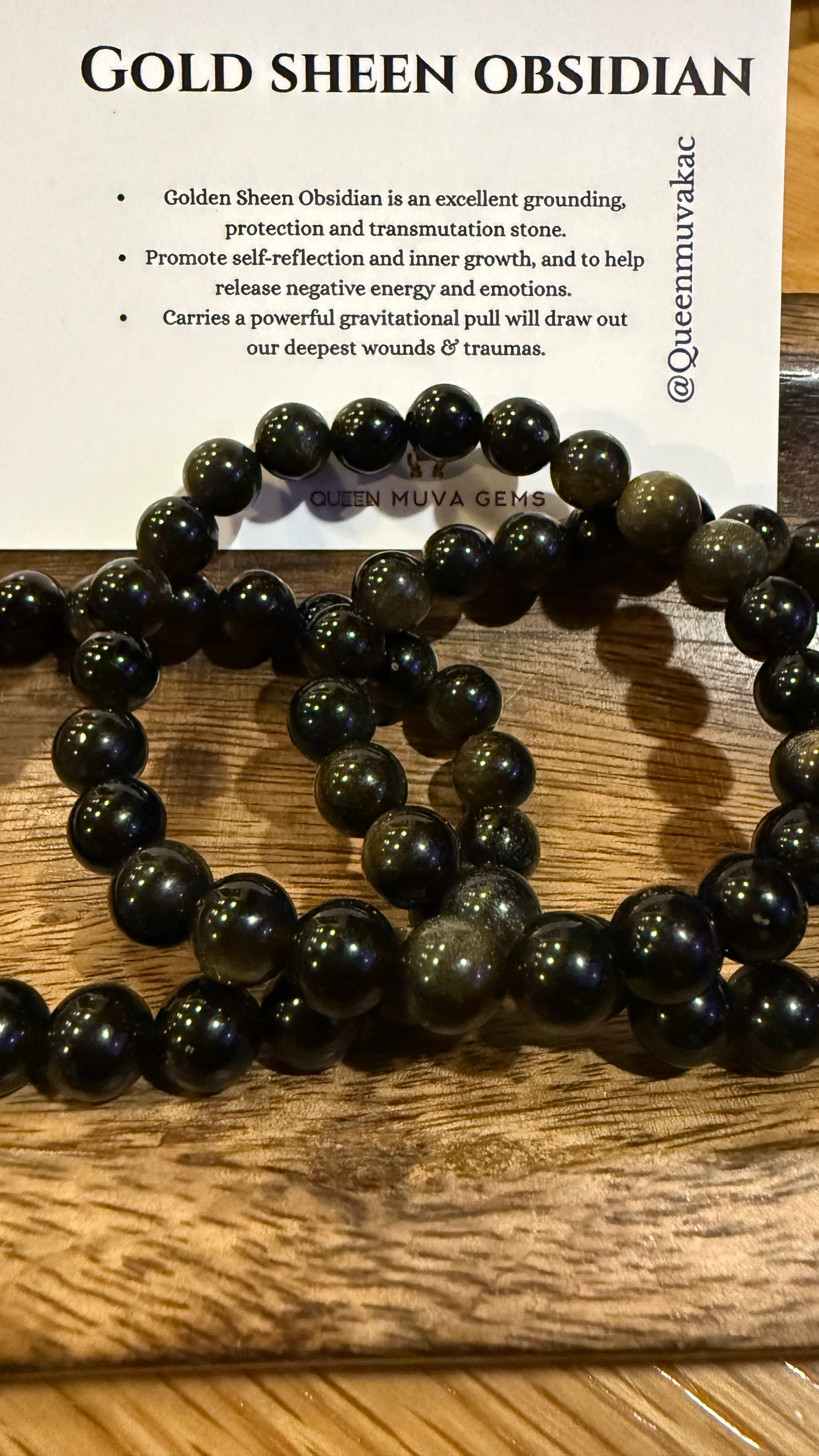 Gold Sheen Obsidian Energy Bracelet