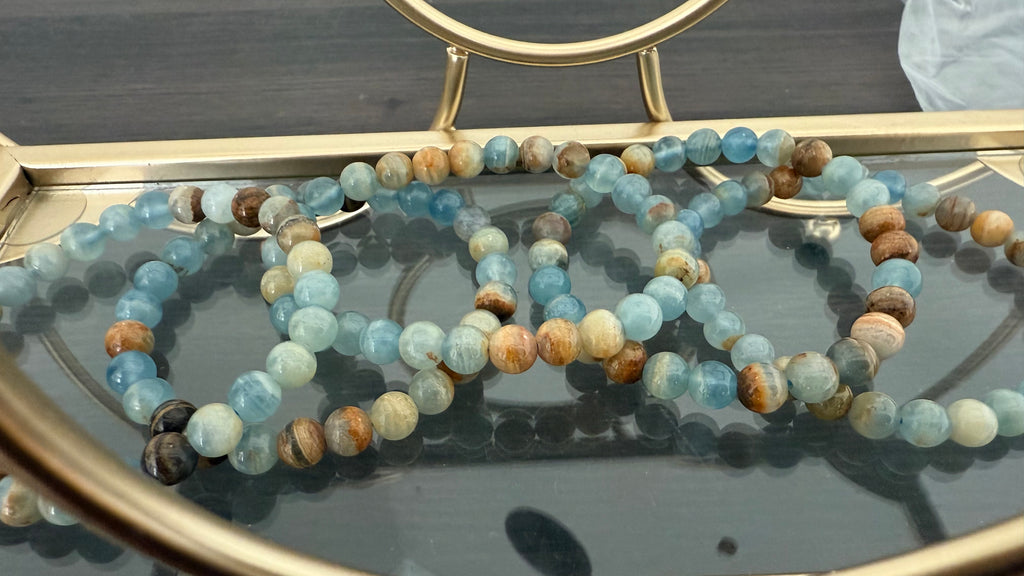Lemurian Aquatine Calcite Energy Bracelet