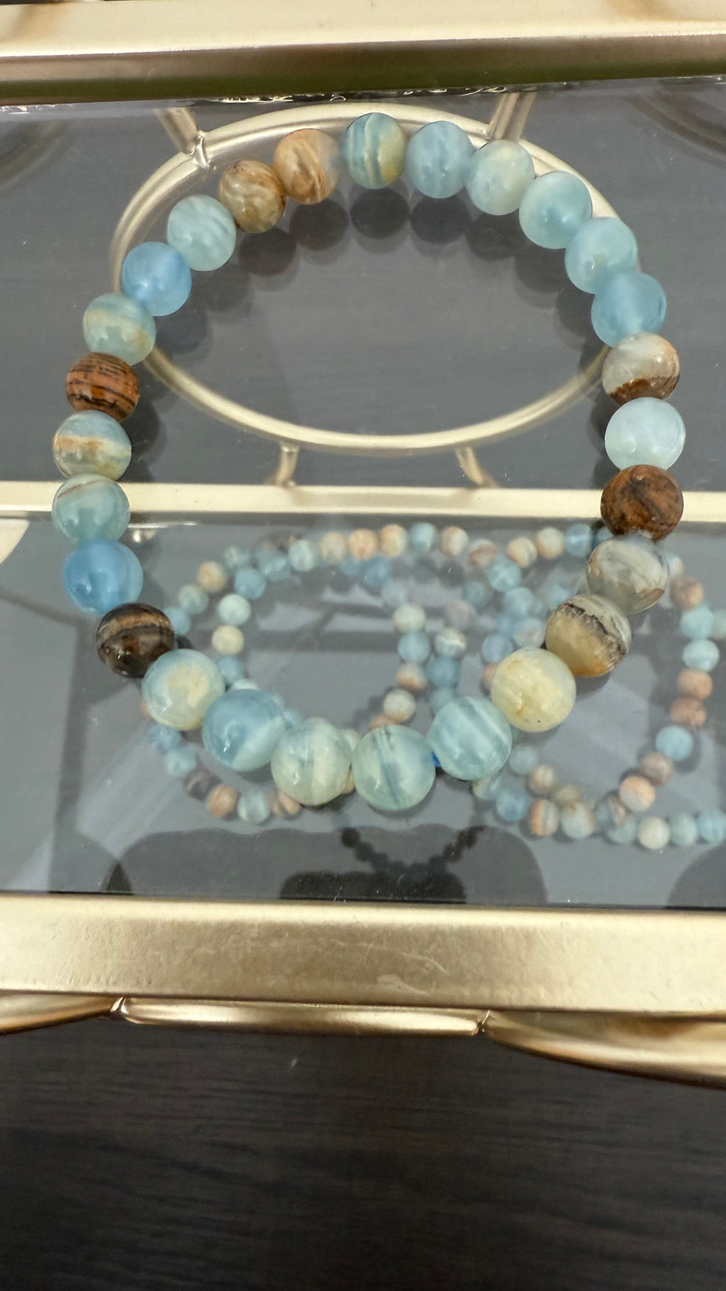 Lemurian Aquatine Calcite Energy Bracelet