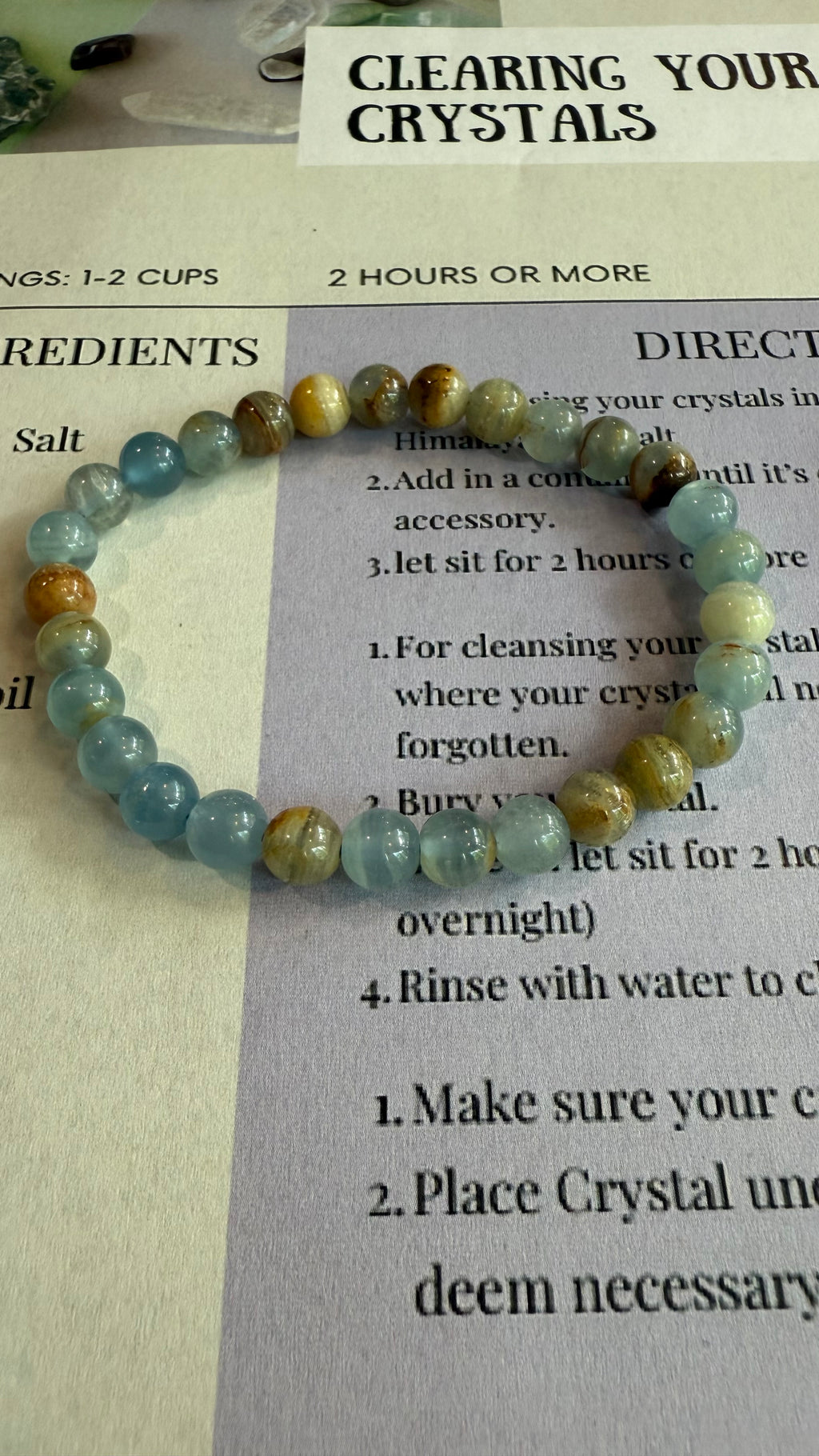 Lemurian Aquatine Calcite Energy Bracelet